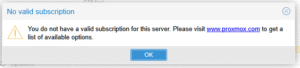 proxmox no valid subscription