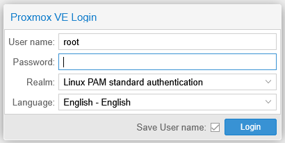 proxmox login