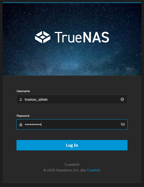 Configuring TrueNAS Scale storage screenshot 2025 12 20 122321
