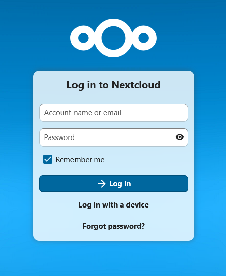 Installing Nextcloud screenshot 2025 12 26 150706